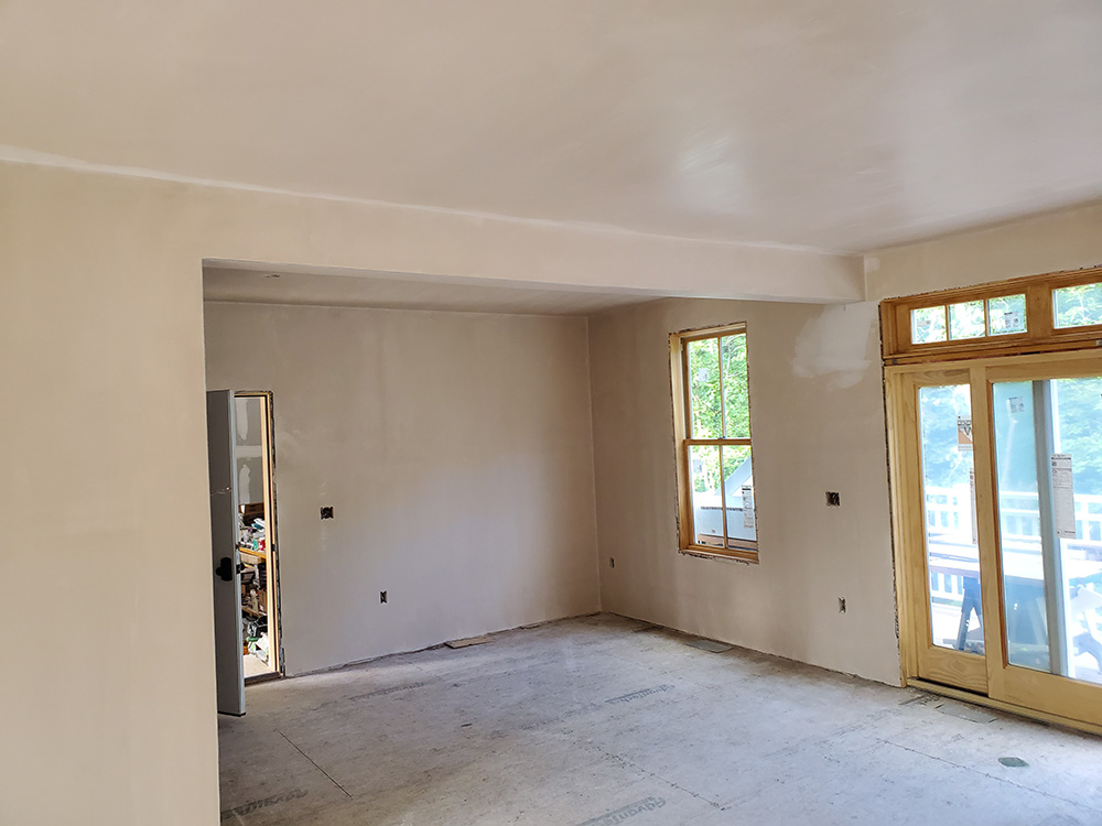 Smooth Plaster Finish on Walls and Ceiling